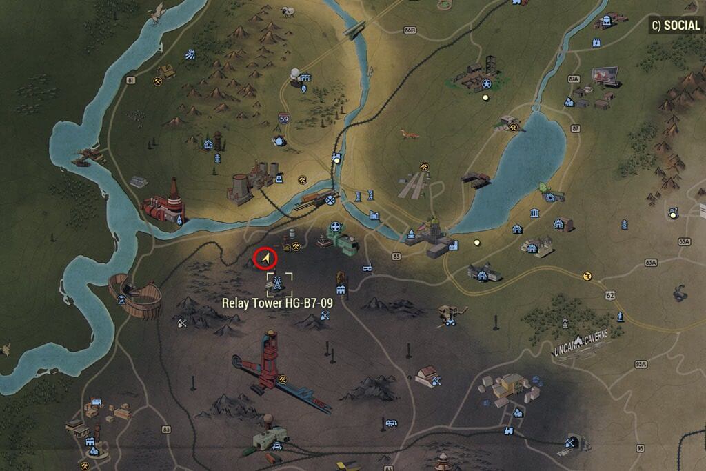 Карты лесных сокровищ 3 в Fallout 76 - место на карте