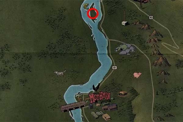 черный титан в Fallout 76. Локация: остров около музея Мотмэна