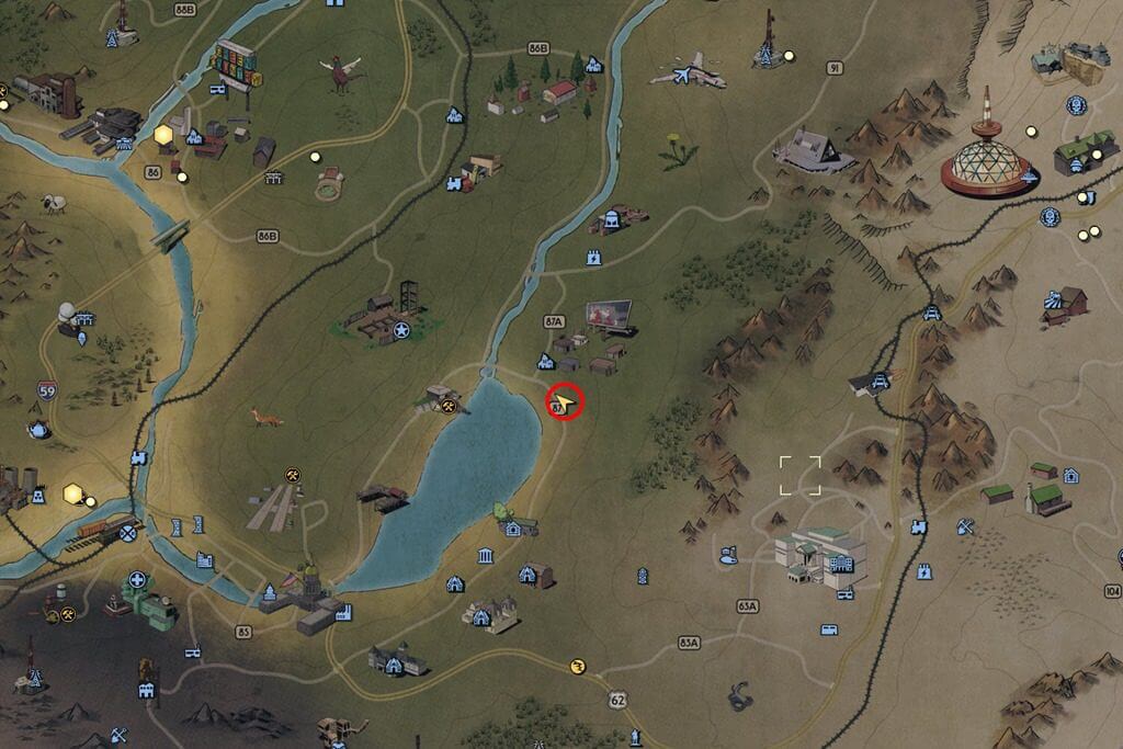 Карты лесных сокровищ 9 в Fallout 76 - место на карте
