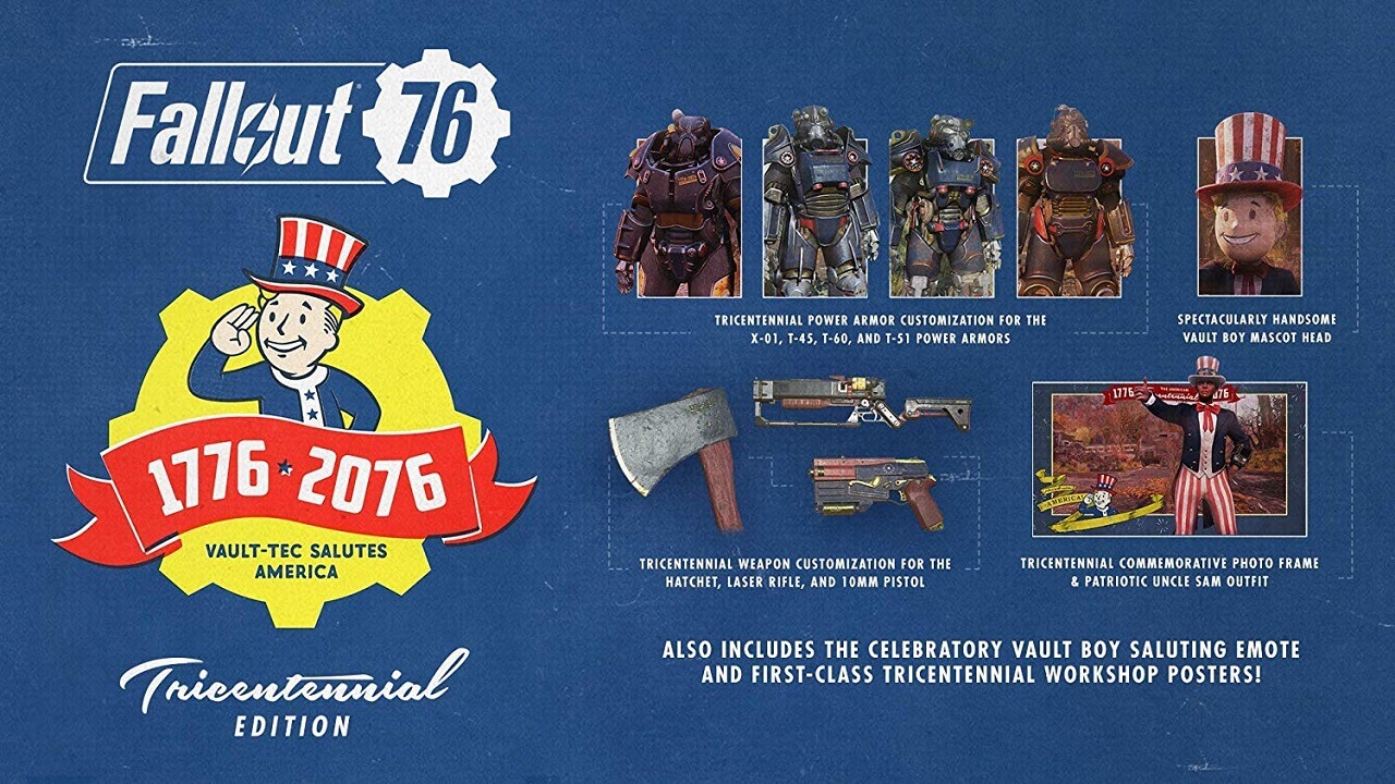 Что входит в Fallout 76 Tricentennial Edition